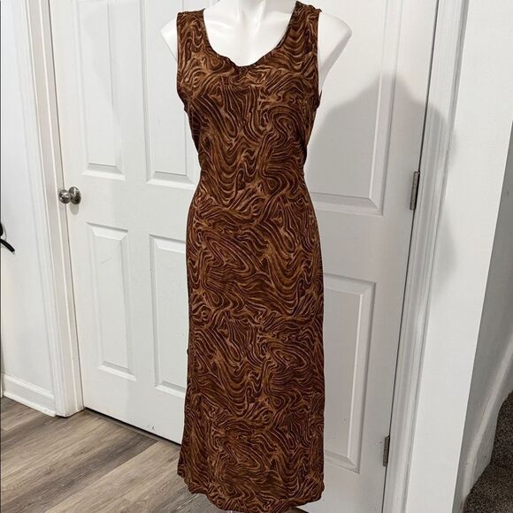 Jane Ashley Dresses & Skirts - Jane Ashley Y2K Brown Swirl Maxi Dress Size Medium